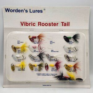 Yakima Wordens Vibric Rooster Tail Fishing Lures Sample Display Board 593088